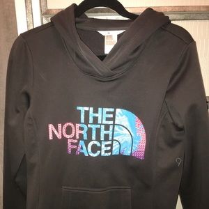grey north face sweatshirt